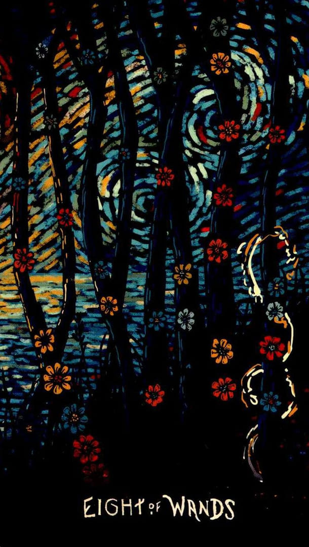 Eight of Wands — Prisma Visions Tarot