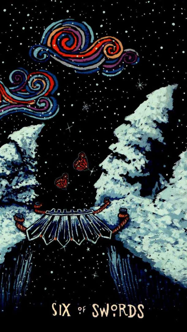 Seis de Espadas — Prisma Visions Tarot