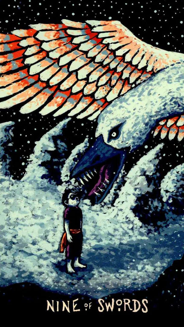 Nueve de Espadas — Prisma Visions Tarot