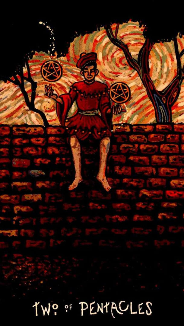 Two of Pentacles — Prisma Visions Tarot