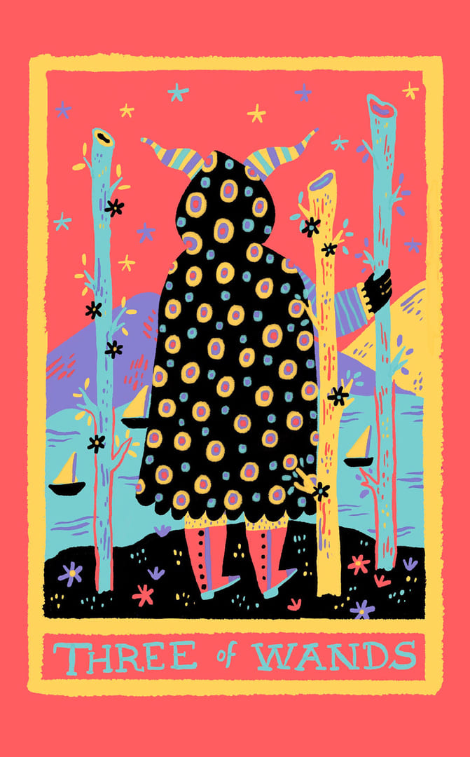 Three of Wands — Rainbow Tarot