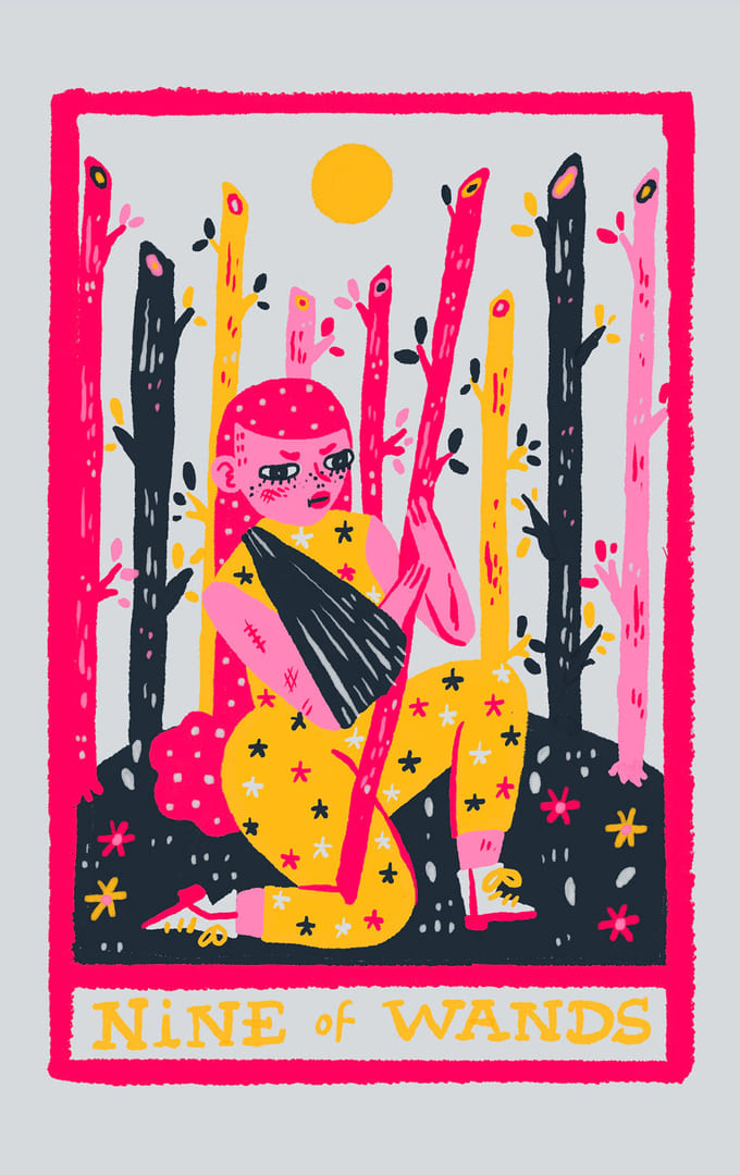 Nine of Wands — Rainbow Tarot