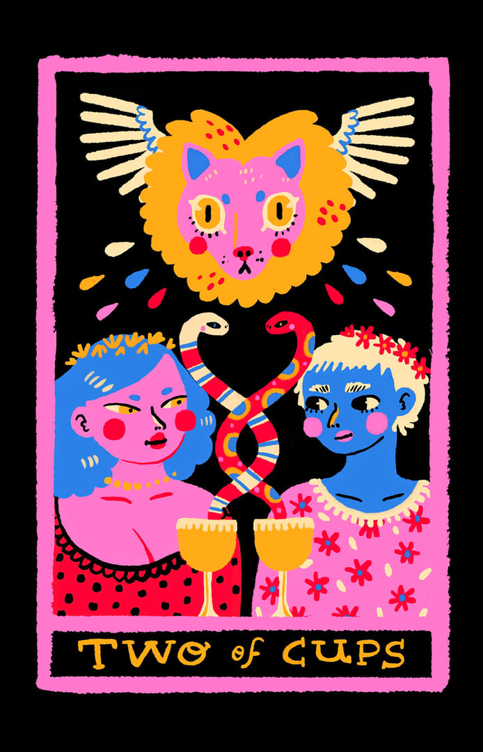 Dos de Copas — Rainbow Tarot