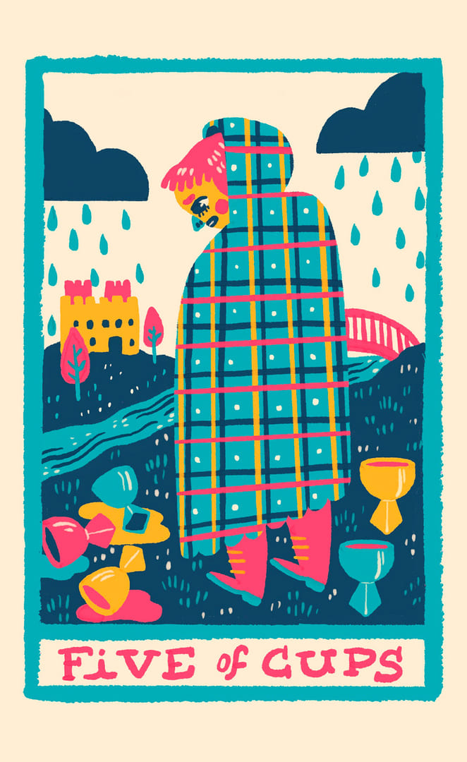 Cinco de Copas — Rainbow Tarot
