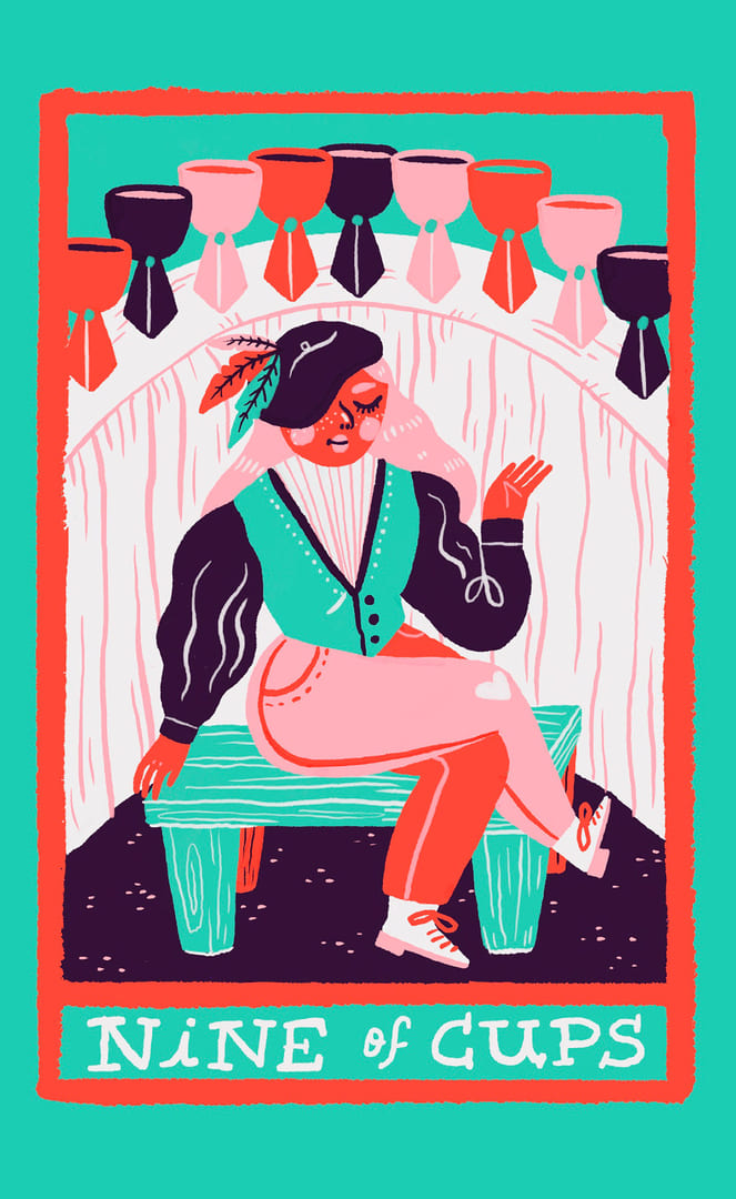 Nueve de Copas — Rainbow Tarot