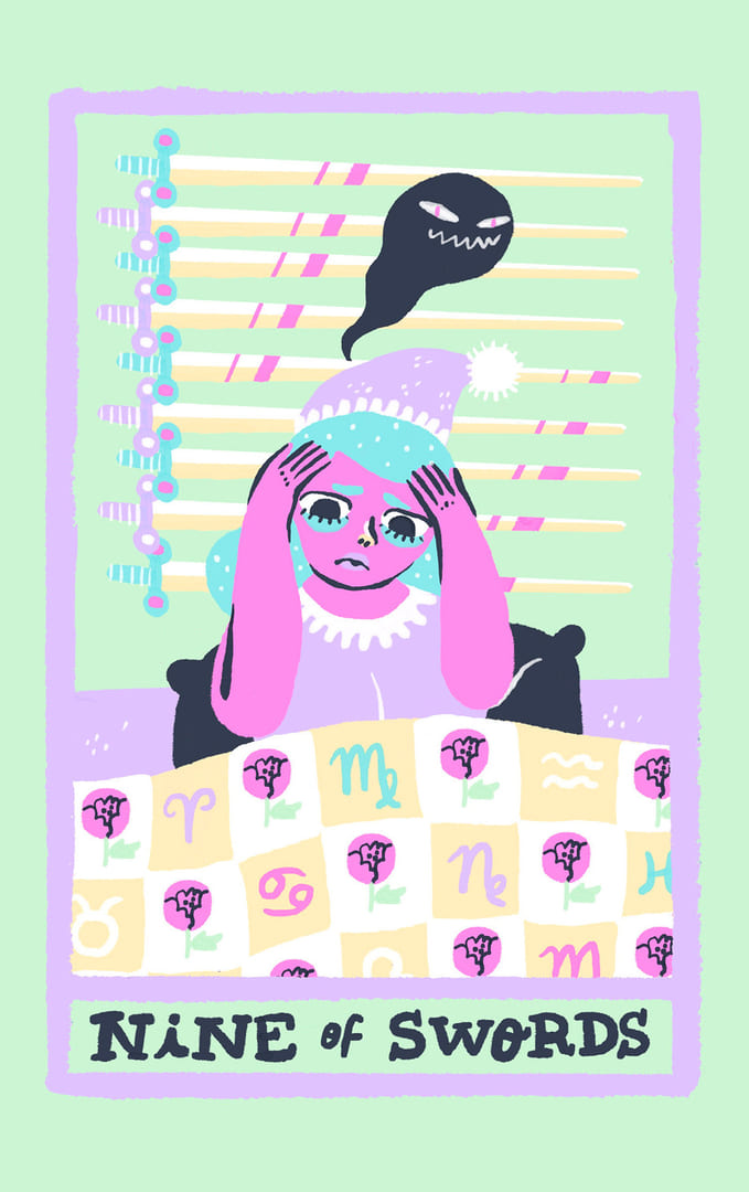 Nine of Swords — Rainbow Tarot