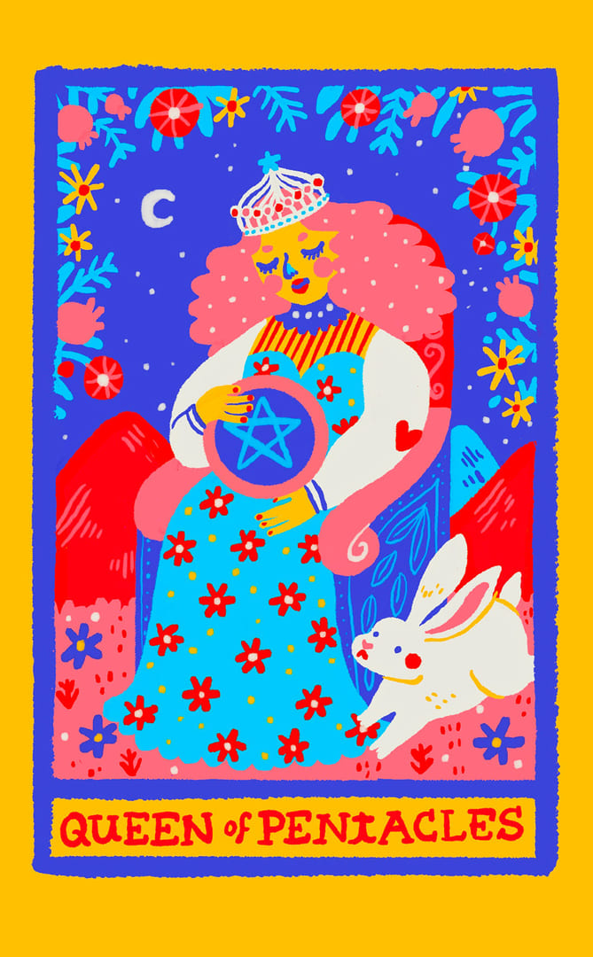 Reina de Oros — Rainbow Tarot