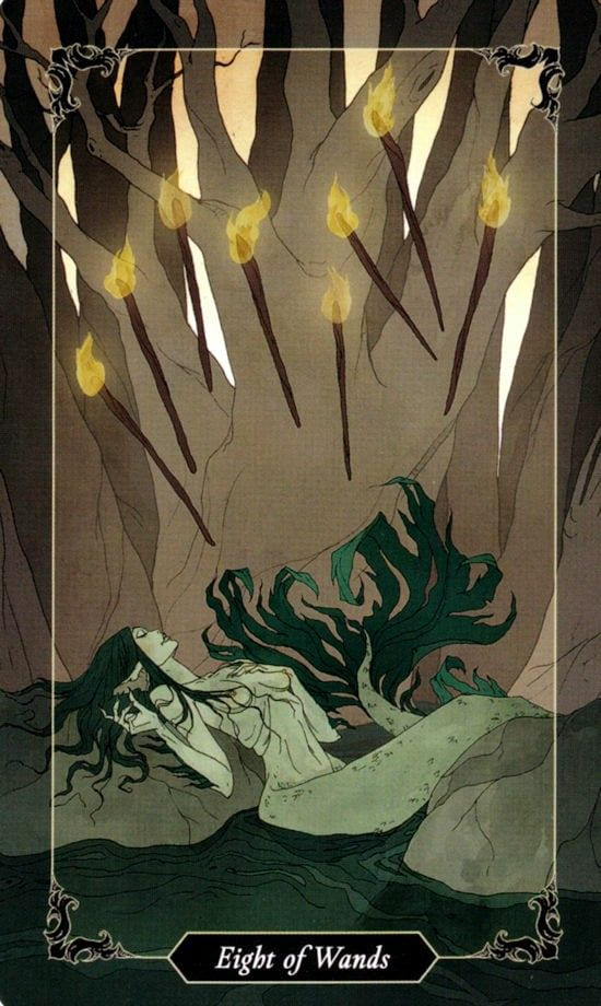 Eight of Wands — Dark Wood Tarot