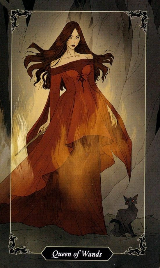 Queen of Wands — Dark Wood Tarot