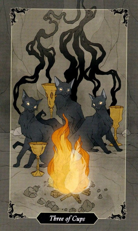 Three of Cups — Dark Wood Tarot