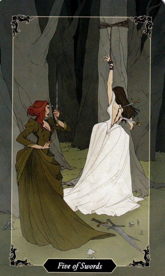 Five of Swords — Dark Wood Tarot
