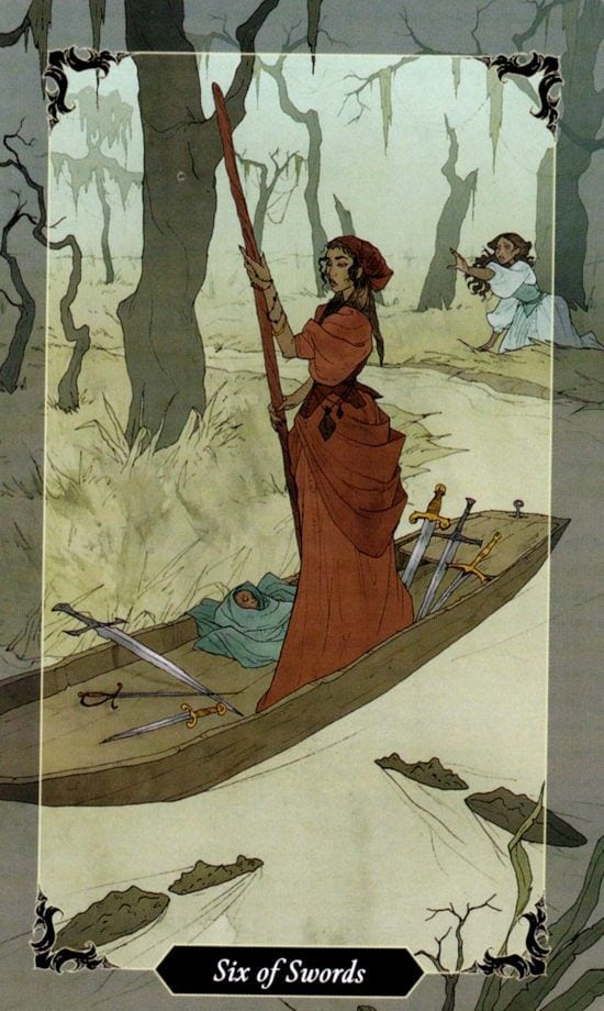 Six of Swords — Dark Wood Tarot