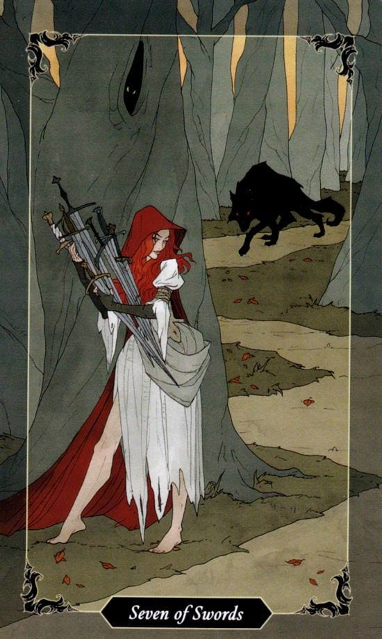 Seven of Swords — Dark Wood Tarot