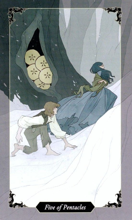 Five of Pentacles — Dark Wood Tarot