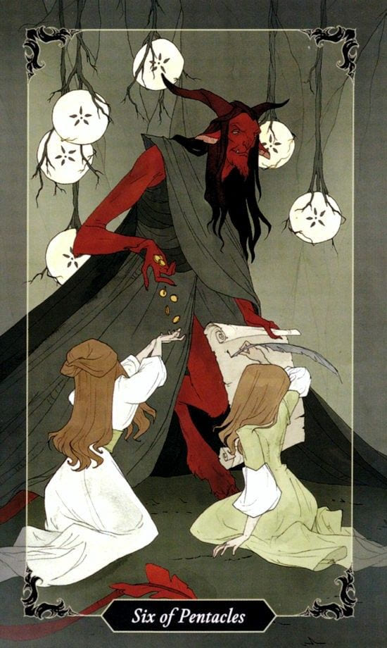 Six of Pentacles — Dark Wood Tarot