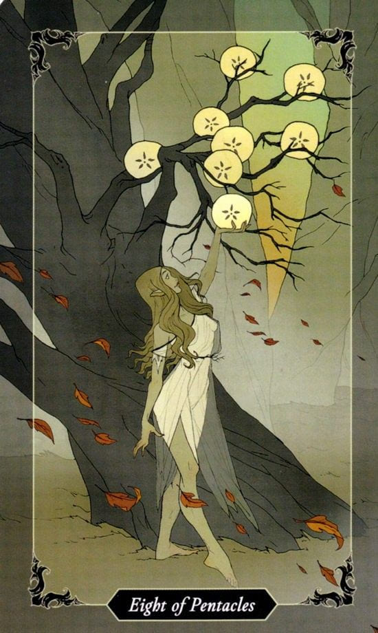 Eight of Pentacles — Dark Wood Tarot