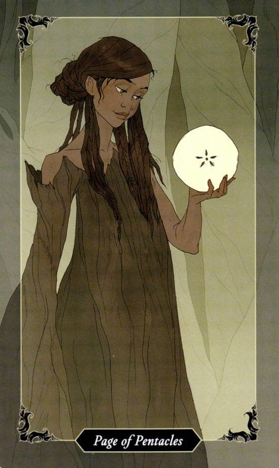 Page of Pentacles — Dark Wood Tarot