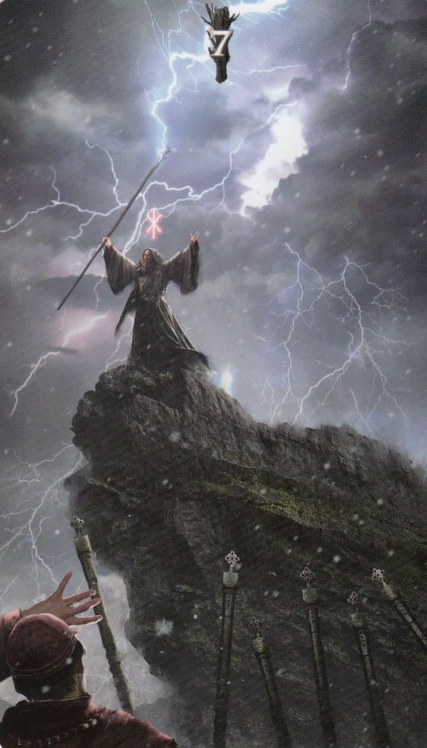 Seven of Wands — Runic Tarot