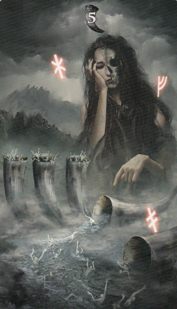 Five of Cups — Runic Tarot