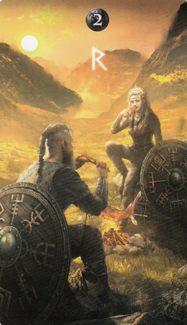 Dos de Oros — Tarot Rúnico