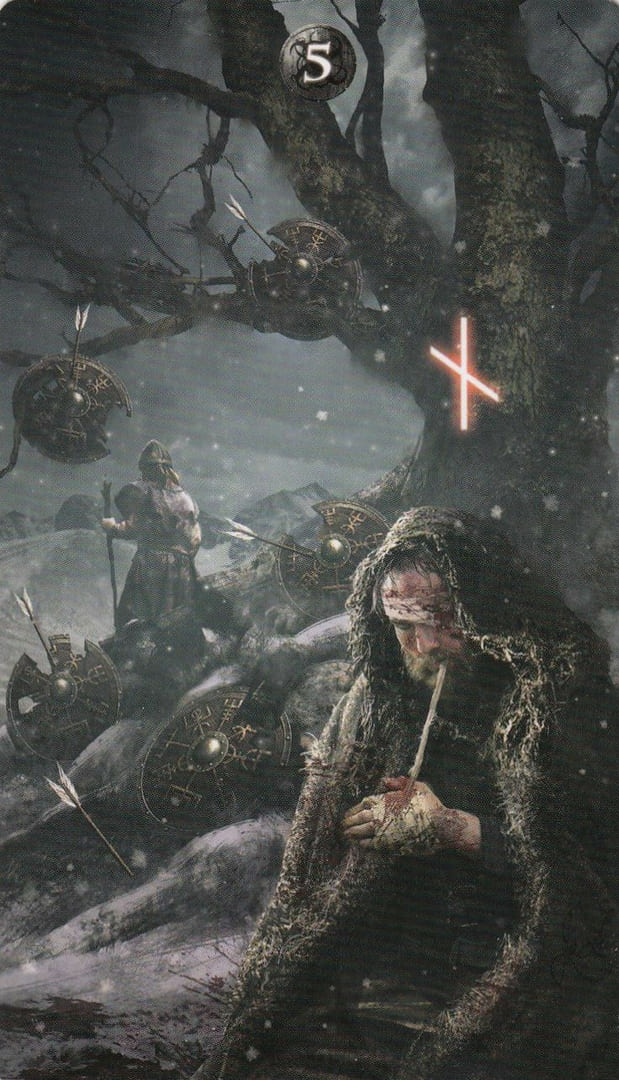 Five of Pentacles — Runic Tarot