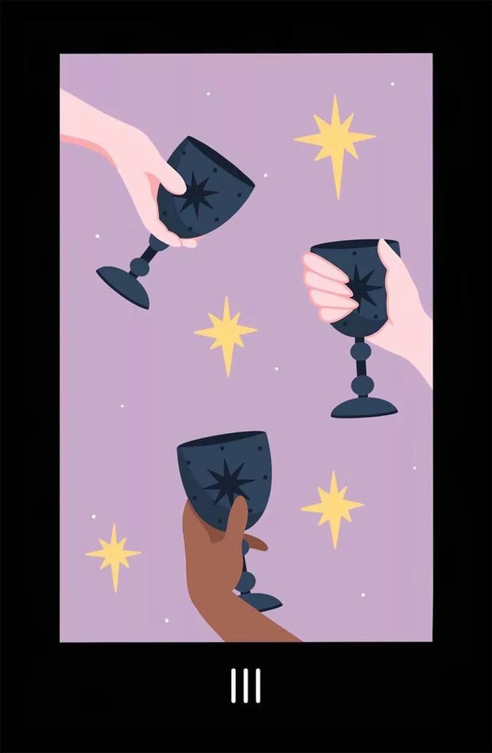 Three of Cups — Sabotage Tarot