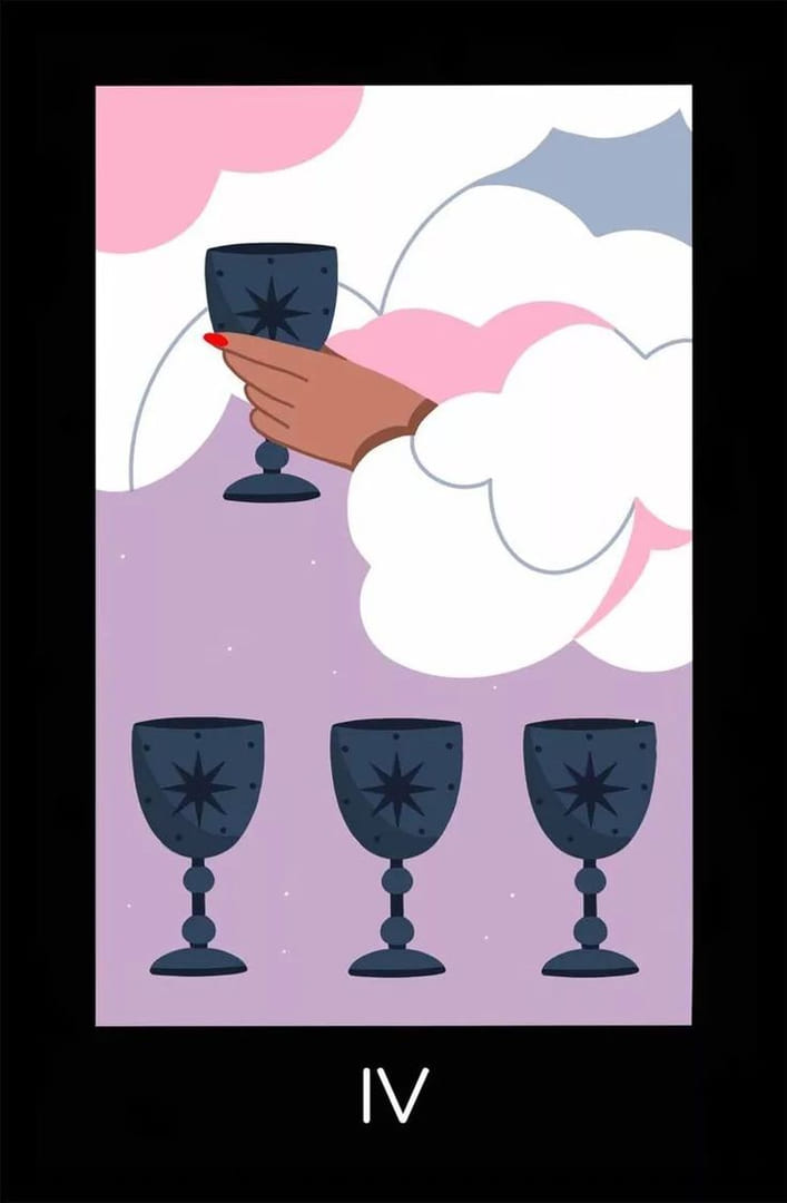 Cuatro de Copas — Sabotage Tarot