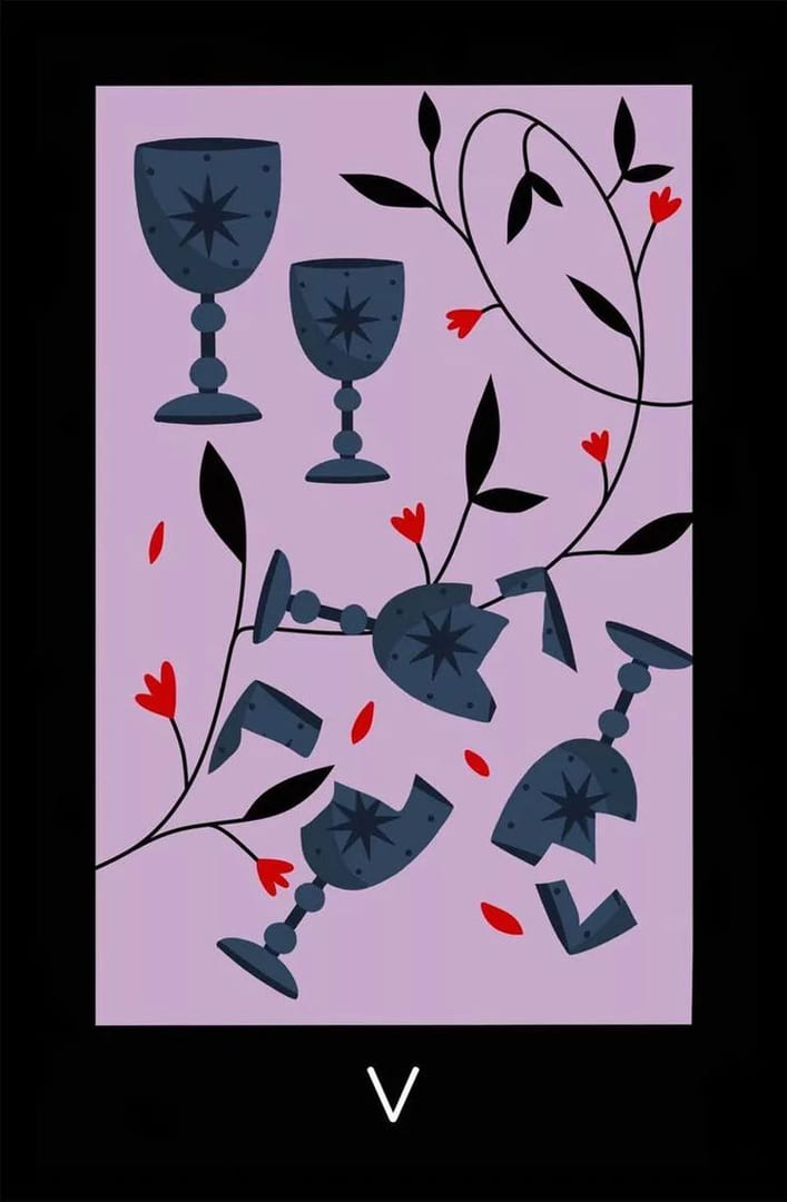 Five of Cups — Sabotage Tarot