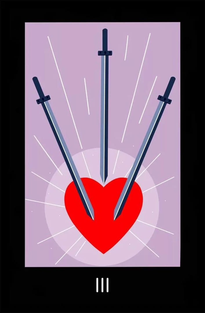 Tres de Espadas — Sabotage Tarot