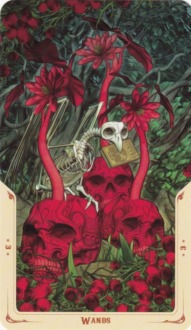 Three of Wands — Santa Muerte Tarot Card Meanings