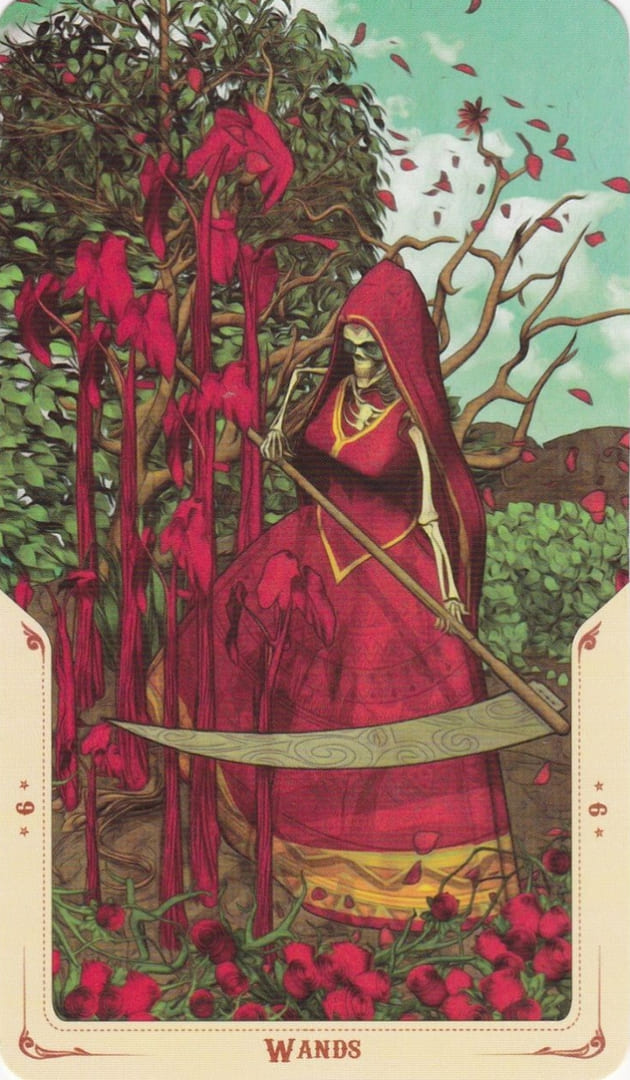 Nine of Wands — Santa Muerte Tarot Card Meanings