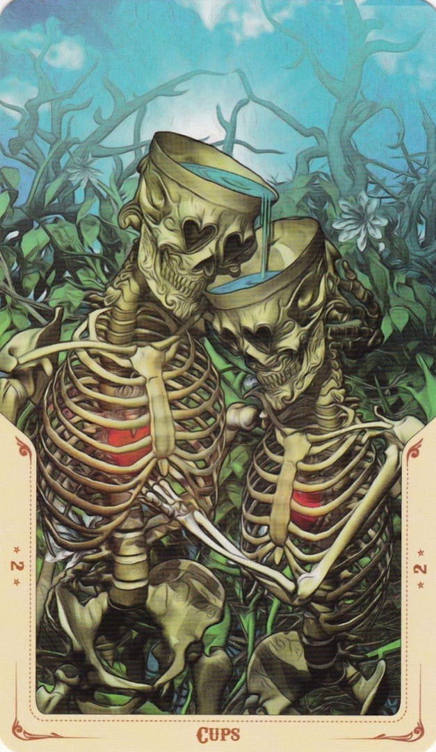 Two of Cups — Santa Muerte Tarot Card Meanings