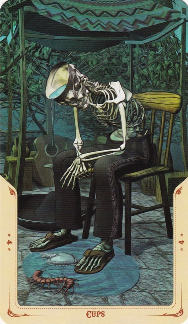 Four of Cups — Santa Muerte Tarot Card Meanings