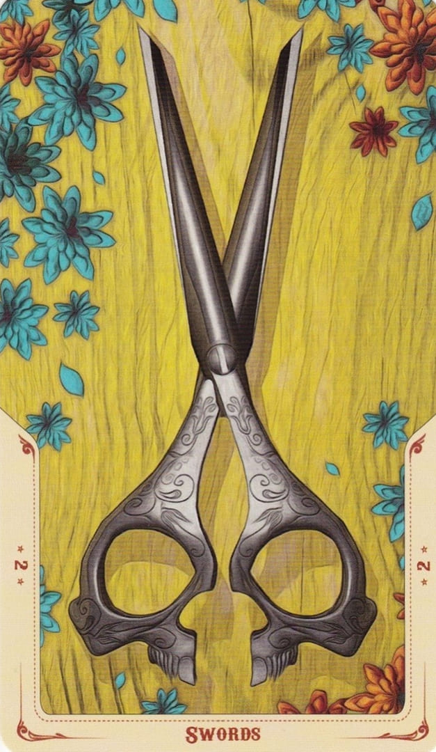 Two of Swords — Santa Muerte Tarot Card Meanings