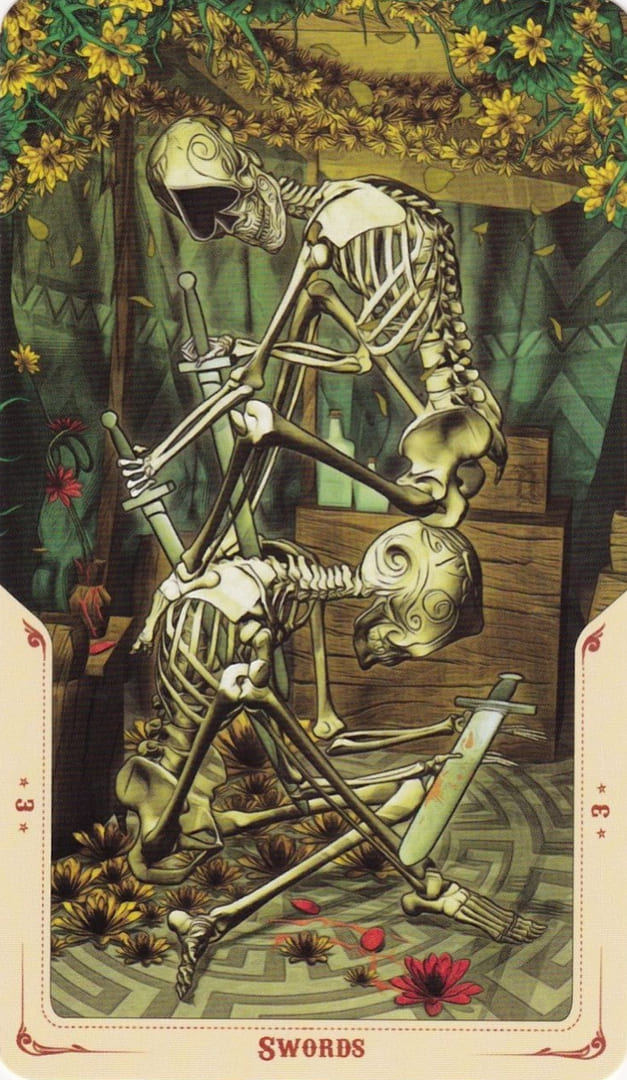 Three of Swords — Santa Muerte Tarot Card Meanings