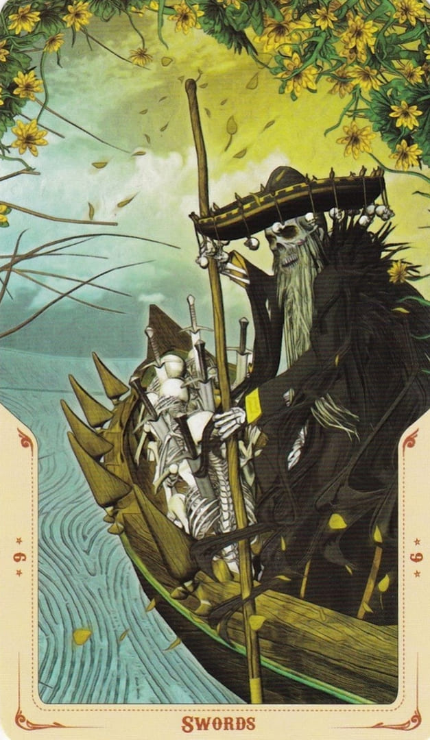 Six of Swords — Santa Muerte Tarot Card Meanings