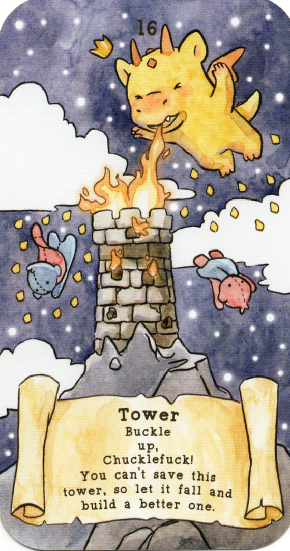 The Tower — Sassy Dragons Tarot