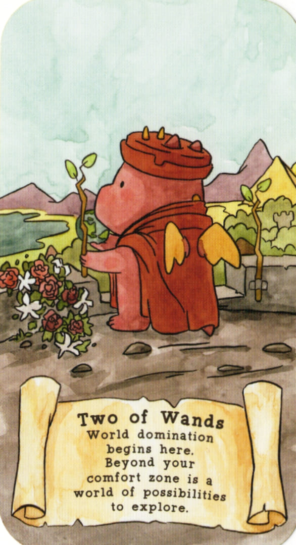Two of Wands — Sassy Dragons Tarot