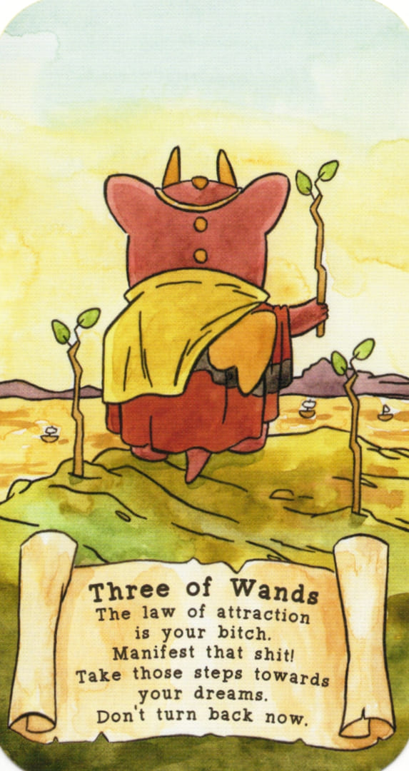 Three of Wands — Sassy Dragons Tarot
