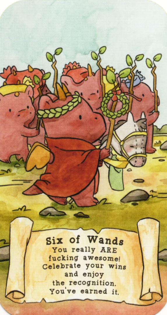 Six of Wands — Sassy Dragons Tarot
