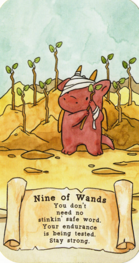 Nine of Wands — Sassy Dragons Tarot