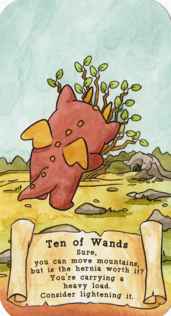 Ten of Wands — Sassy Dragons Tarot