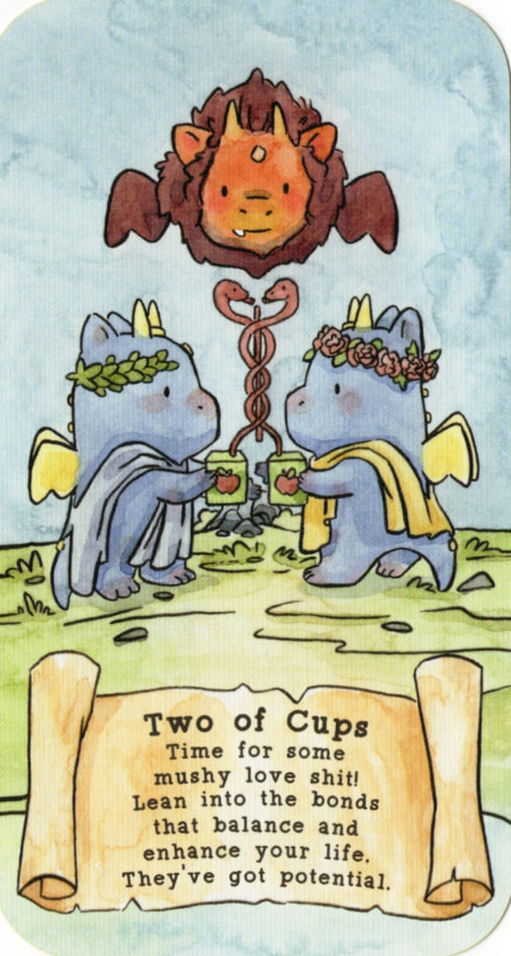 Two of Cups — Sassy Dragons Tarot