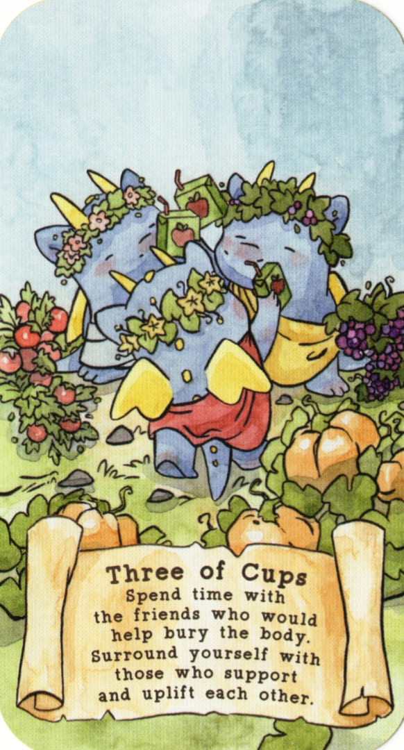 Three of Cups — Sassy Dragons Tarot
