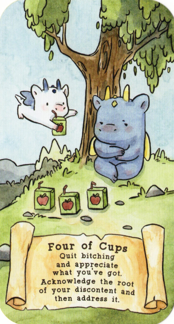 Four of Cups — Sassy Dragons Tarot
