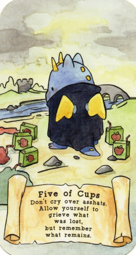 Five of Cups — Sassy Dragons Tarot