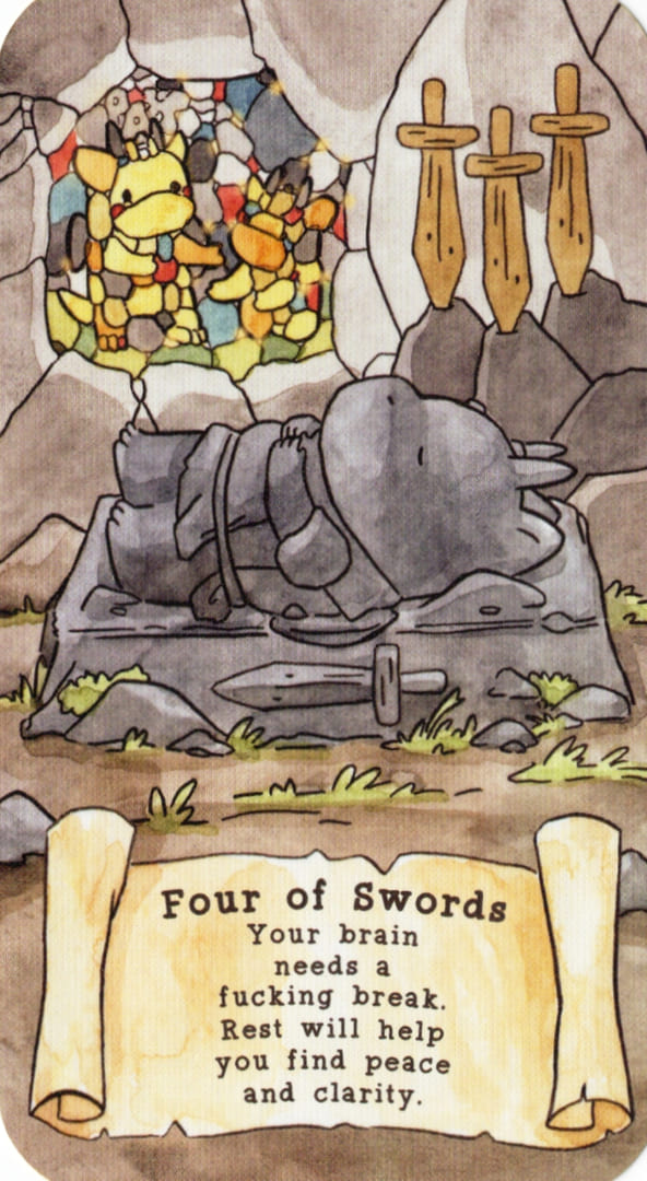 Four of Swords — Sassy Dragons Tarot