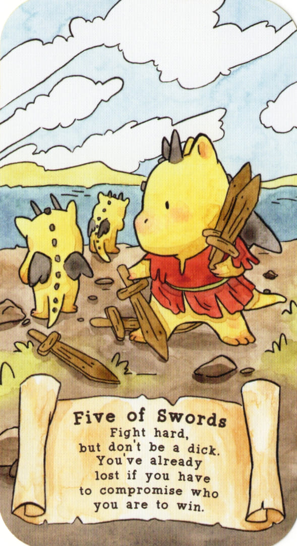 Five of Swords — Sassy Dragons Tarot