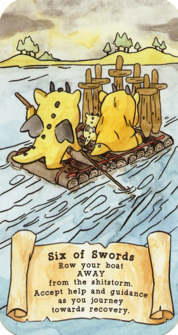 Six of Swords — Sassy Dragons Tarot