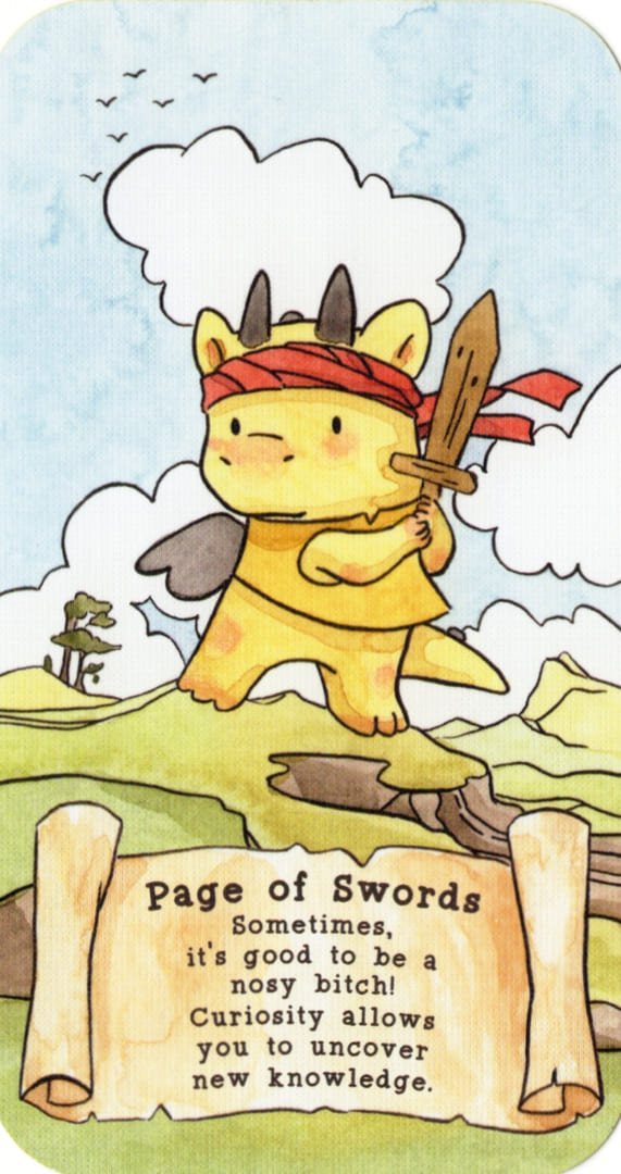 Page of Swords — Sassy Dragons Tarot